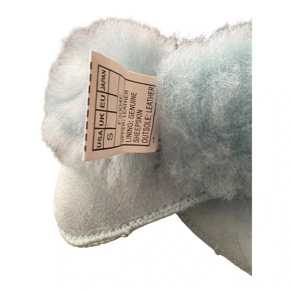 UGG Australia Baby Booties Light Blue Suede Sheepskin Erin Boots F3004F Size S